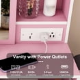 thumbnail image 3 of Fashion Vanity Desk with LED Mirror & Lights, 3-Color Adjustable Brightness, Makeup Table Set with Cushioned Chair, 2 Drawers, White, 3 of 7