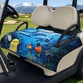thumbnail image 3 of Yuyamidu Cute Dolphin Golf Cart Seat Covers with 4 Front Pockets Blue Ocean Golf Cart Seats Cushion Covers for 2-Person Seats Club Car Seat Towel Blanket for Women Men, 3 of 8