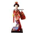 thumbnail image 4 of Muñeca geisha japonesa de 9 pulgadas con kimono rojo y violeta, 4 of 9