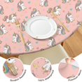 thumbnail image 4 of Pink Cartoon Unicorn Heart Star Pattern Round Fitted Tablecloth with Elastic Edge,Dining Table Cover Waterproof,Outdoor Round Tablecloth for Camping,Dining,Indoor and Outdoor, 4 of 7