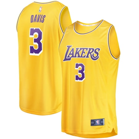 Men's Fanatics Branded Anthony Davis Gold Los Angeles Lakers 2019/20 Fast Break Replica Jersey - Icon Edition