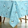 thumbnail image 2 of 4ft Vinyl Tablecloth Wipeable Heavy Duty Waterproof Square Oilcloth Plastic Tablecloths Banquet,Camping Aqua Bird 52 x 52 Inch, 2 of 6