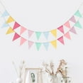 thumbnail image 5 of 60 Flags Imitated Burlap Pennant Banner Multicolor Fabric Triangle Rainbow Flag Bunting for Party and Festival Hanging Decoration, 5 of 6