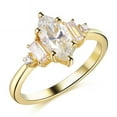thumbnail image 2 of solitaire jewels 1.5CT Marquise Moissanite 5 Stone Engagement Ring For Women, 14K Yellow Gold, 2 of 6