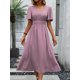 thumbnail image 2 of Vestido De Manga De Mariposa De Puntos Suizos, Elegante Vestido Con Cintura Fruncida Y Cuello En V Para Primavera Y Verano, Ropa De Mujer, 2 of 4