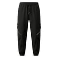 thumbnail image 6 of Sweatpants for Men Men's Solid Color Tight Waist Drawstring Casual Sports Multi Pocket Workwear Pants Black Xl, 6 of 9