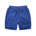 thumbnail image 2 of ITSAME Casual Shorts for Girls, with Pocket Elastic Waist Drawstring Fashion Cotton Comfortable Shorts Blue 5T, 2 of 5