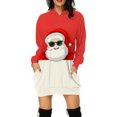 thumbnail image 2 of Vestido con capucha harajuku, jersey con estampado navideño de Papá Noel, suéter sexy informal para mujer, sudaderas con capucha para otoño e invierno para mujer, 2 of 5