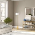 thumbnail image 5 of Evelyn&Zoe Somerset 64" Tall Floor Lamp with Drum Fabric Shade, Brass/White, 5 of 7