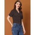 thumbnail image 2 of Blusa de Lunares con Corazón Dulce Allegra K Cuello en V Manga Corta Casual Negro XS, 2 of 6
