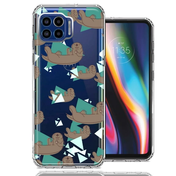 MUNDAZE For Motorola One 5G Cute Otter Design Double Layer Phone Case Cover