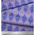 thumbnail image 2 of Soimoi Purple polyester Crepe Fabric Triangle Art Geometric Print Fabric by the Yard 42 Inch Wide, 2 of 3
