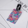 thumbnail image 5 of Luggage Tags for Suitcases, Hawaiian Style Colorful Leather Bag Luggage Tags ID Label Tags Privacy Protection Travel Bag Labels, 5 of 6
