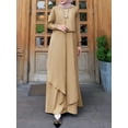 thumbnail image 6 of ZANZEA Women's Gown Night Irregular Hem Muslim Kaftan Abaya Long Maxi Dress, 6 of 13