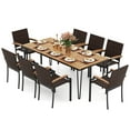 thumbnail image 1 of Gymax 9PCS Patio Dining Set w/79'' Rectangular Dining Table & 8 Stackable Rattan Chairs, 1 of 8