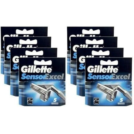 (40) Gillette Sensor Excel Refill Cartridges 8 packs with 5 Blades in each pack