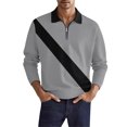 thumbnail image 1 of Gibobby Playera polo hombre Camisas de manga larga con cremallera para hombre Camisas de negocios informales de ajuste regular para hombres Trajes de pri(Gris,XL), 1 of 3