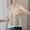 Light Ashy, variant on Women Short Sleeve Elegant Lace Shrug Hollow Out Crochet Cardigan Button Down Sheer Crop Top Cottagecore Clothing Trendy Soft Lightweight Breathable Blouse Beach Vacation Outfits, Khaki One Size