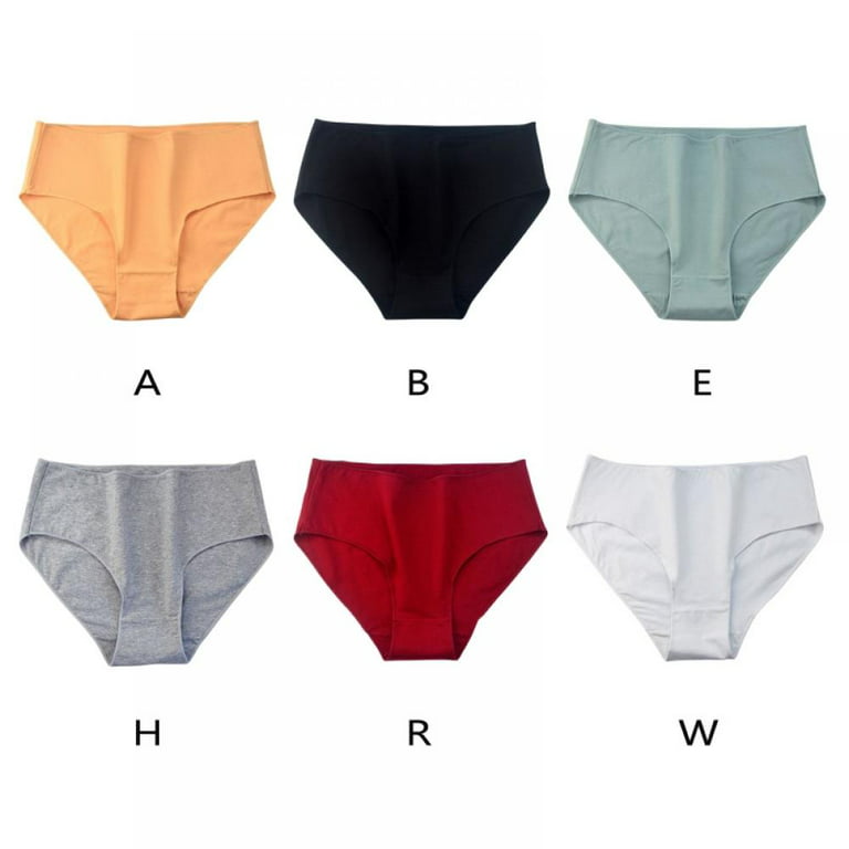 SQUICKLE 2 Pieces Women Cotton Seamless Panties Set || Medium Waist Briefs  || Hipster Underwear Random Color || Size_Free Multicolour