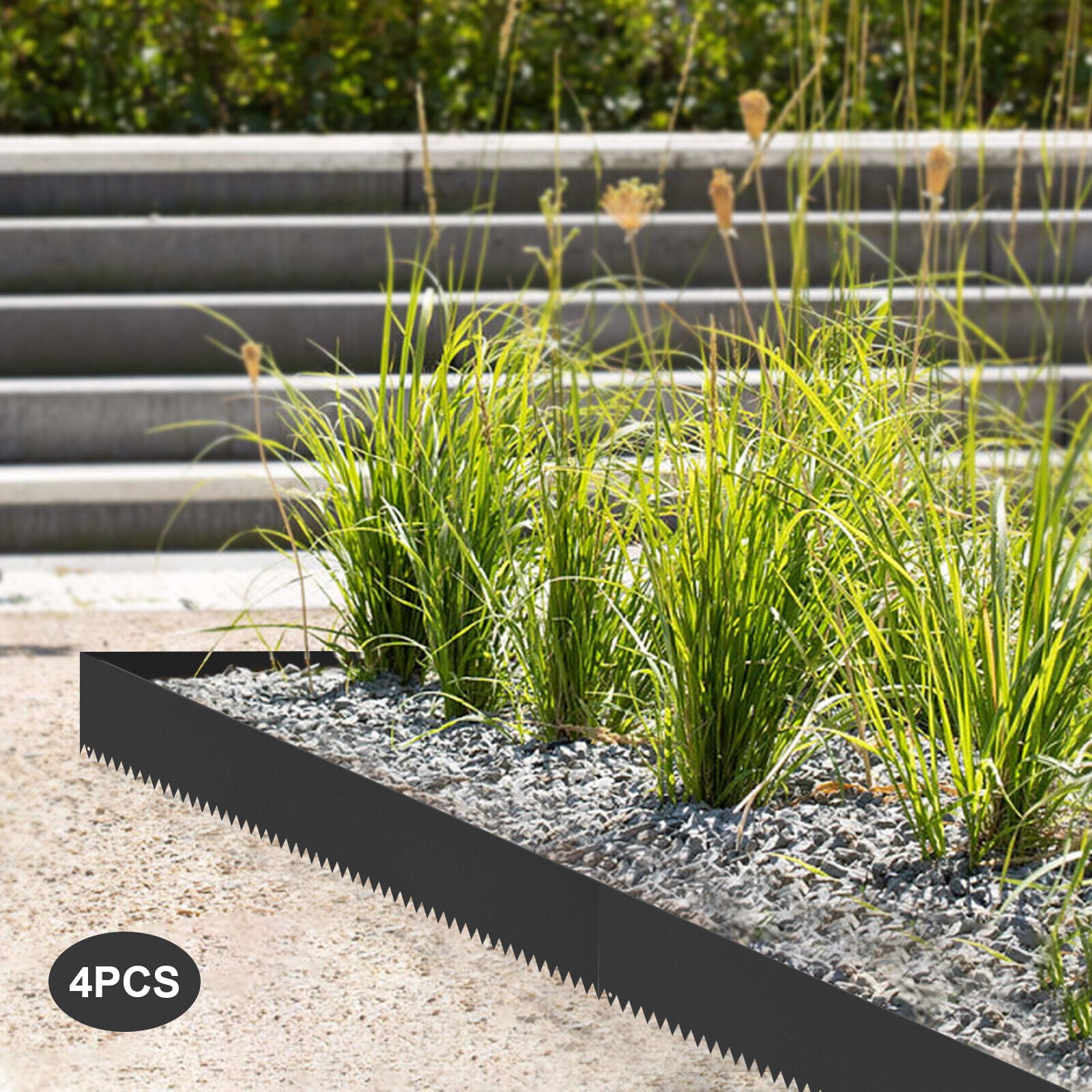 6 inch Bendable Landscape Edging 4pc Landscape Metal Garden Barrier Lawn Border Black Edging