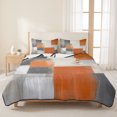 thumbnail image 3 of Queen Quilt Set 90''x96'', Abstract Orange Grey Lightweight Summer Bedspread Coverlet Set with 2 Pillow Shams, Modern Watercolor Geometric Breathable All Season Quilt Bedding for Bedroom/Guest Room, 3 of 9