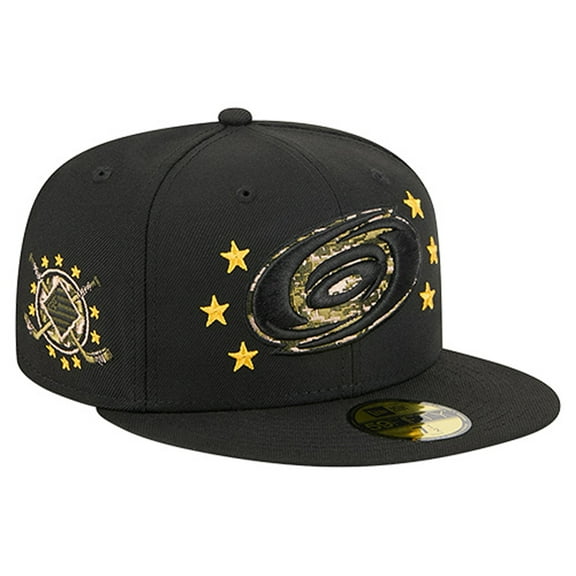 Men's New Era  Black Carolina Hurricanes Military Appreciation Digital Camo Stars 59FIFTY Fitted Hat