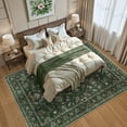 thumbnail image 4 of Lahome Decor Floral Area Rug 8x10, Machine Washable Rugs for Living Room, Non Slip Rug with Vintage Printed, Low Pile Carpet for Bedroom Dining Room Home Office, Green, 4 of 9