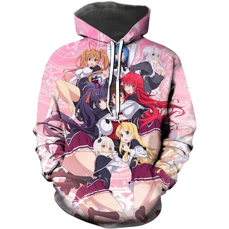 High School DxD Anime Casual Hoodie Sweatshirt Pullover 4X-Large