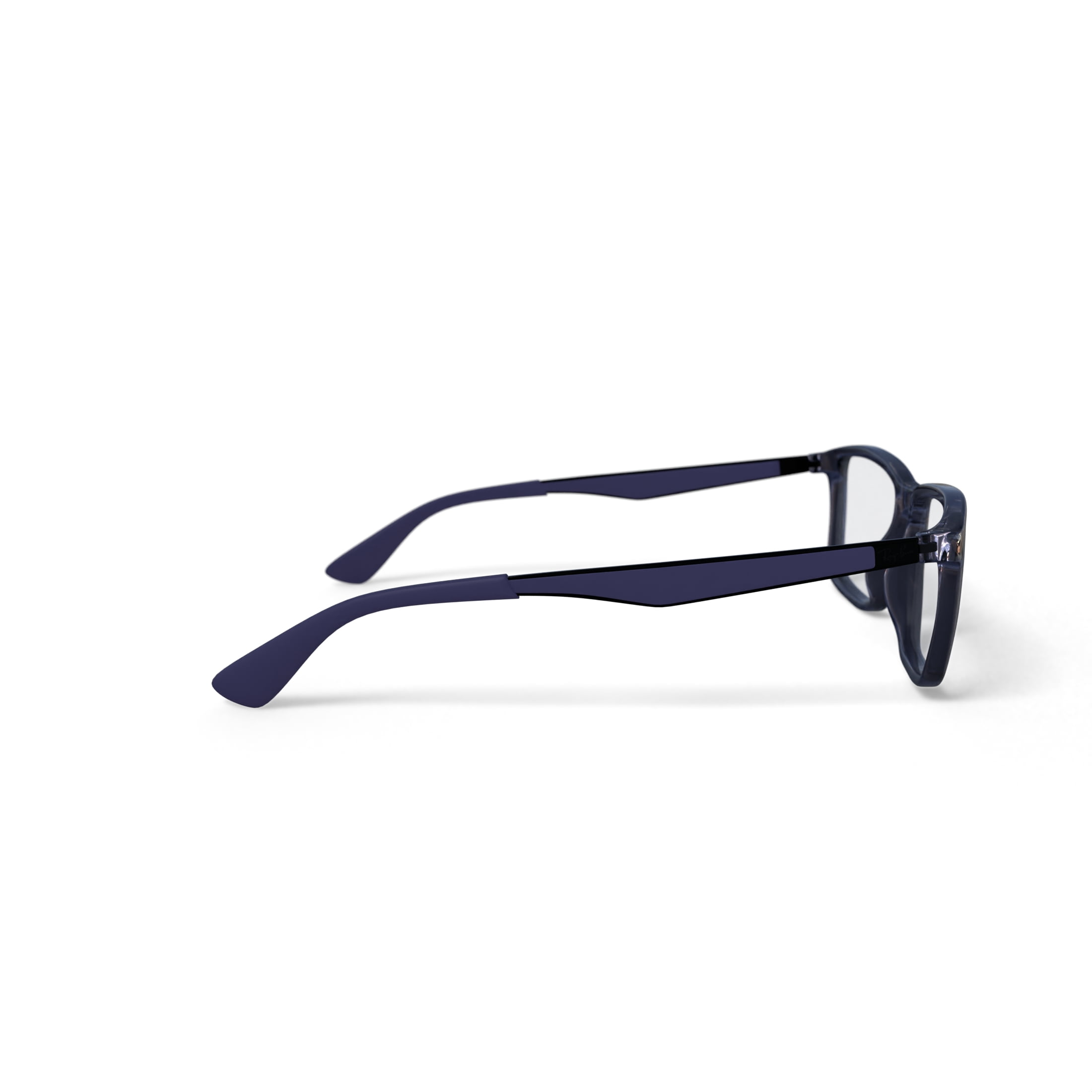 Ray-Ban Unisex Size 55 Rectangular Prescription Eyeglasses with Case, Transparent Grey/Demo Lens