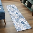 thumbnail image 4 of Navy Blue Coral Area Rugs 2x6 for Kitchen Runner Rug, Summer Beach Coastal Ocean Nautical Non Slip Washable Rug Runner, Low Pile Indoor Floor Carpet Mat Bathroom Rugs for Bedroom, Kids Room, 4 of 9
