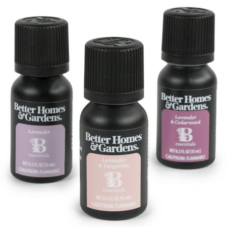 Better Homes & Gardens 100% Pure Essential Oils: Lavender, Lavender & Tangerine, & Lavender & Cedarwood, 3 x 15mL