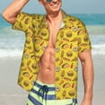 thumbnail image 7 of Sikiie Fast Food 1 Print Men's Hawaiian Shirt, Summer Beach Button Pocket Short Sleeve T-Shirt,Small, 7 of 7