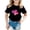 Black, variant on Hiijoy Toddler Girls Short Sleeve T-Shirt Hearts Print Summer Casual Tshirt Tee, Sizes 3-13