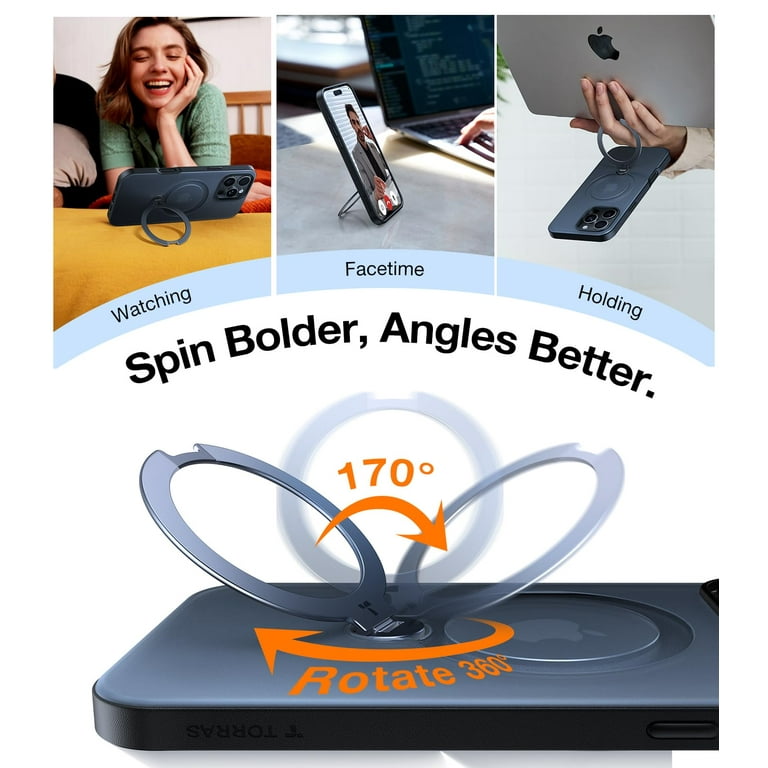 TORRAS iPhone 16 Pro Max 用 ケー　Magsafe Amazon.com: TORRAS 360 Spin Magnetic Stand for iPhone 16 Pro Max