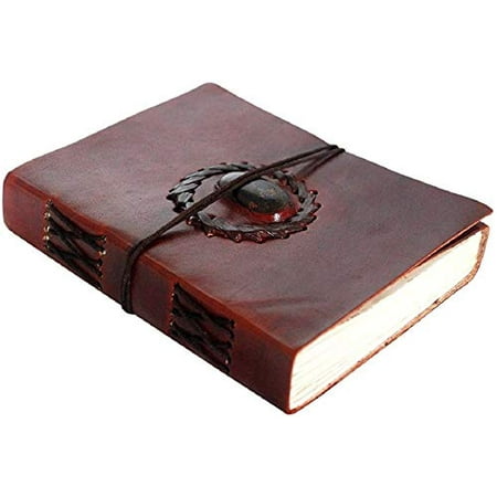 Bound Journal Book - Leather Bound Journal - Vintage Stone Journal with Lock - Book of Shadow By Rustic Town