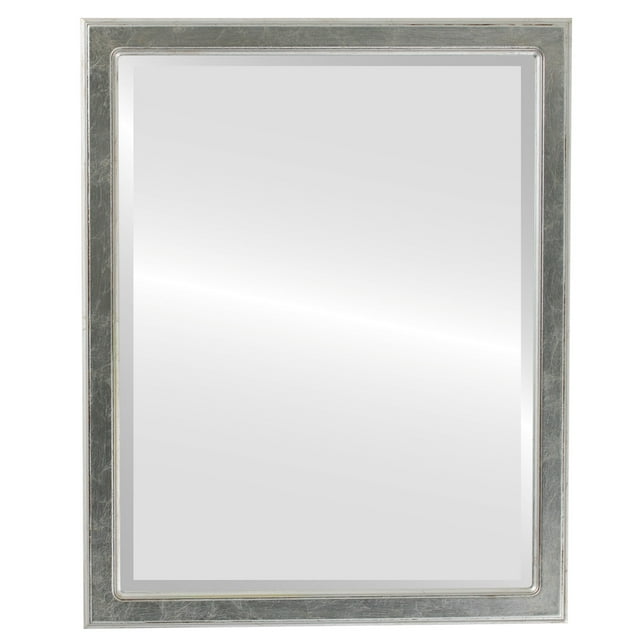 Miroir Encadré Toronto - Feuille d'Argent avec Brun Antique