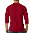 thumbnail image 4 of Inglocry Men's Long Sleeve Henley Shirts Stretch Ribbed T-Shirts Fashion Casual Basic Tops Button Down Shirt Men Wine S, 4 of 8