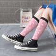 thumbnail image 5 of Naloa Pink Flamingos and Flowers Thigh High Socks Extra Long Stretchy Sock Women Over Knee High Opaque Stocking Daily Wear, 5 of 6
