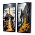 thumbnail image 3 of Designart "Lighthouse Photo Grey and Yellow Serenity II" Lighthouses Framed Wall Art Set Of 2 - Grey Beach Gallery Wall Frame Set For Home Decor, 3 of 6