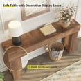 thumbnail image 6 of Techmilly 63" Modern Console Table with LED Light Strip,Brown Finish Narrow Entryway Sofa Table for Living Room Hallway, 6 of 9