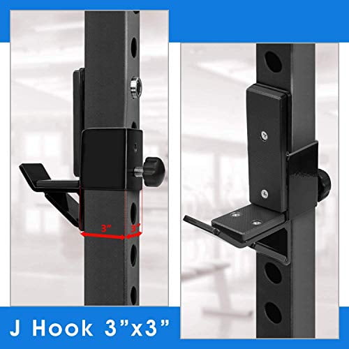 Yes4All Power Rack Attachment J Hook Barbell Fit 2x2 or J Hook Barbell Fit 3x3 in Square Tube Walmart