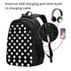 thumbnail image 2 of Balery Black and White Polka Dot Mochila con carga USB para hombre y mujer - Mochila impermeable y antirrobo para laptop con puerto USB para viajes, trabajo, 2 of 7