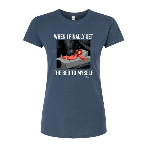 Disney Tangled - Princesses Rapunzel - When I Finally Get The Bed to Myself - Juniors Fitted Graphic T-Shirt