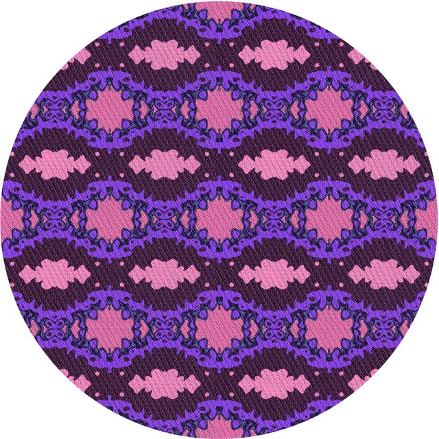 Ahgly Tapis Rond Lavable en Machine Intérieur Transitionnel Orchidée Violet, 7 Pieds Rond