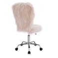thumbnail image 3 of Cassia Faux Flokati Armless Office Chair, Blush, 3 of 8