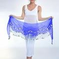 thumbnail image 2 of Felirenzacia Belly Dance Belt Wrap Hip Scarf Skirt Waistband with Sequins Hip Scarf, Blue,Free Size, 2 of 3