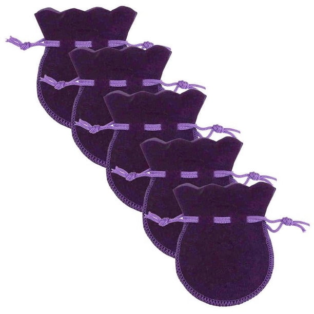 Empaques de bisutería VelvtyPurple 10Pzas Morado 7x9cm Terciopelo Bolsa en Forma de Calabaza.