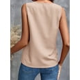 thumbnail image 5 of Women'S Ruffle Sleeveless Tops Dressy Casual Business Work Blouses Office V Neck Chiffon Shirts Summer 2025  S, 5 of 6