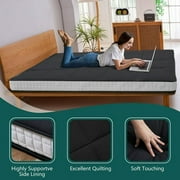 Japanese Floor Mattress, Futon Mattress, Foldable & Portable, Roll Up Mattress Tatami Mat Sleeping Pad with Storage Bag