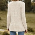 thumbnail image 4 of Trendy Topss for Women Solid Color Pinstripe Knit Sweater Round Neck Long Sleeve Jumper Work Office Pullover (XL, C Beige), 4 of 4